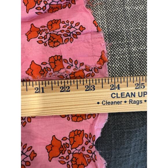 THML Top Women’s Medium Pink Red V-Neck Embroidered Puff Sleeve Floral - Picture 10 of 11